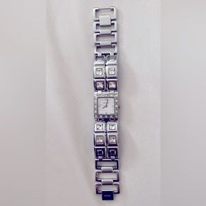 Fossil Women’s Bling Sliver Wrist Watch Square Stone Around